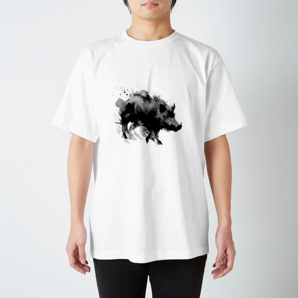 シリーズ＆シリーズの水墨画シリーズ　猪 Regular Fit T-Shirt