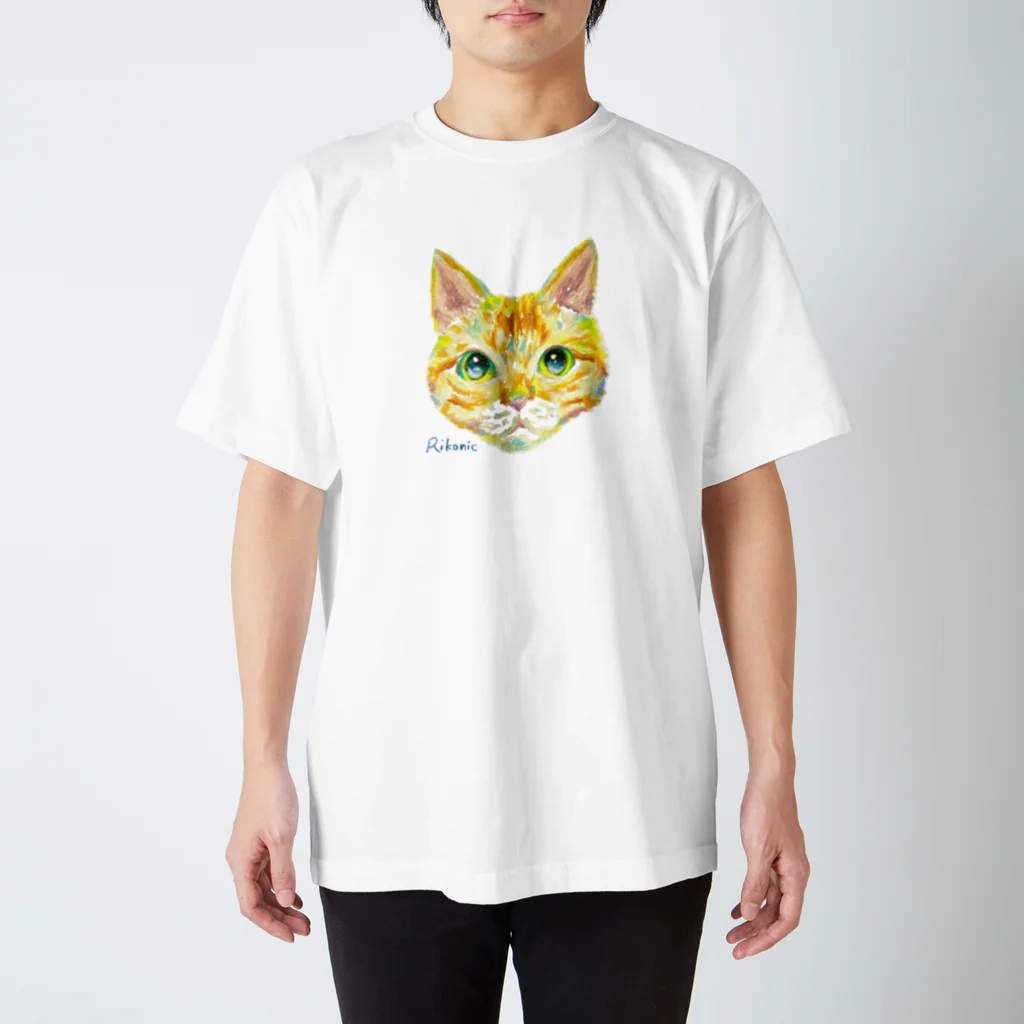 Rikonic -oilpastel-の茶トラねこ スタンダードTシャツ