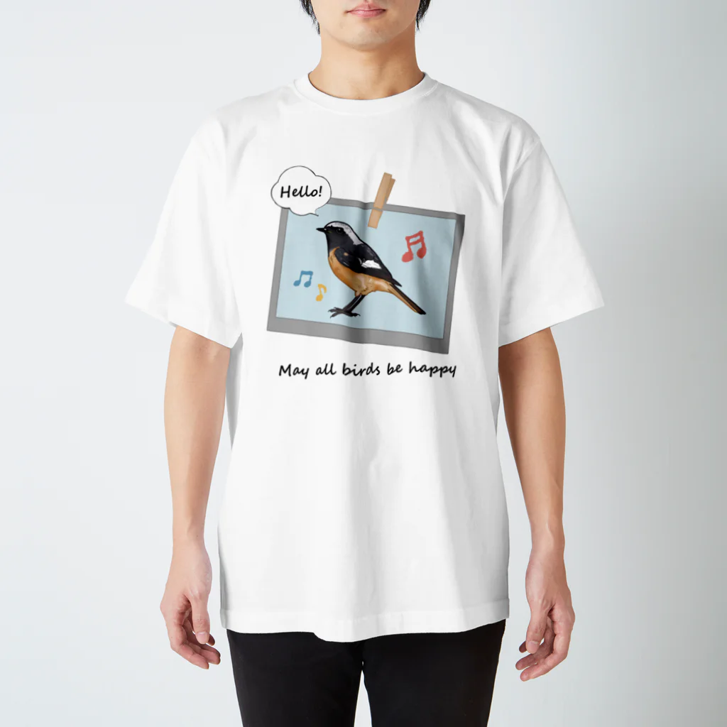 やちよ｜リアル鳥イラストのジョウビタキくん Regular Fit T-Shirt