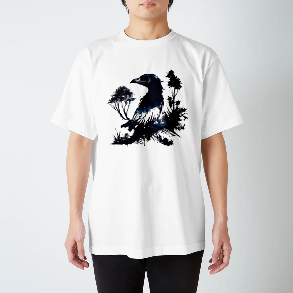 USK666の墨絵シリーズ「鴉」 スタンダードTシャツ