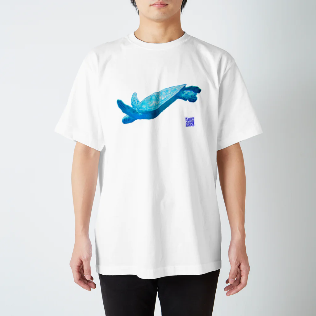 なんちゃってダイバーの空飛ぶウミガメ スタンダードTシャツ