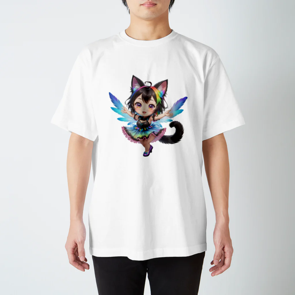 NexDreamの妖精のハロウィンフェス（黒猫2） Regular Fit T-Shirt