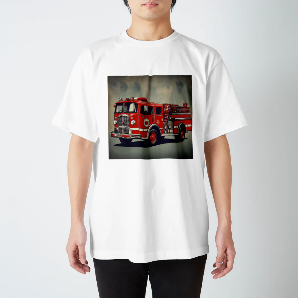 ビッグスマイルライフのレトロ消防車 スタンダードTシャツ