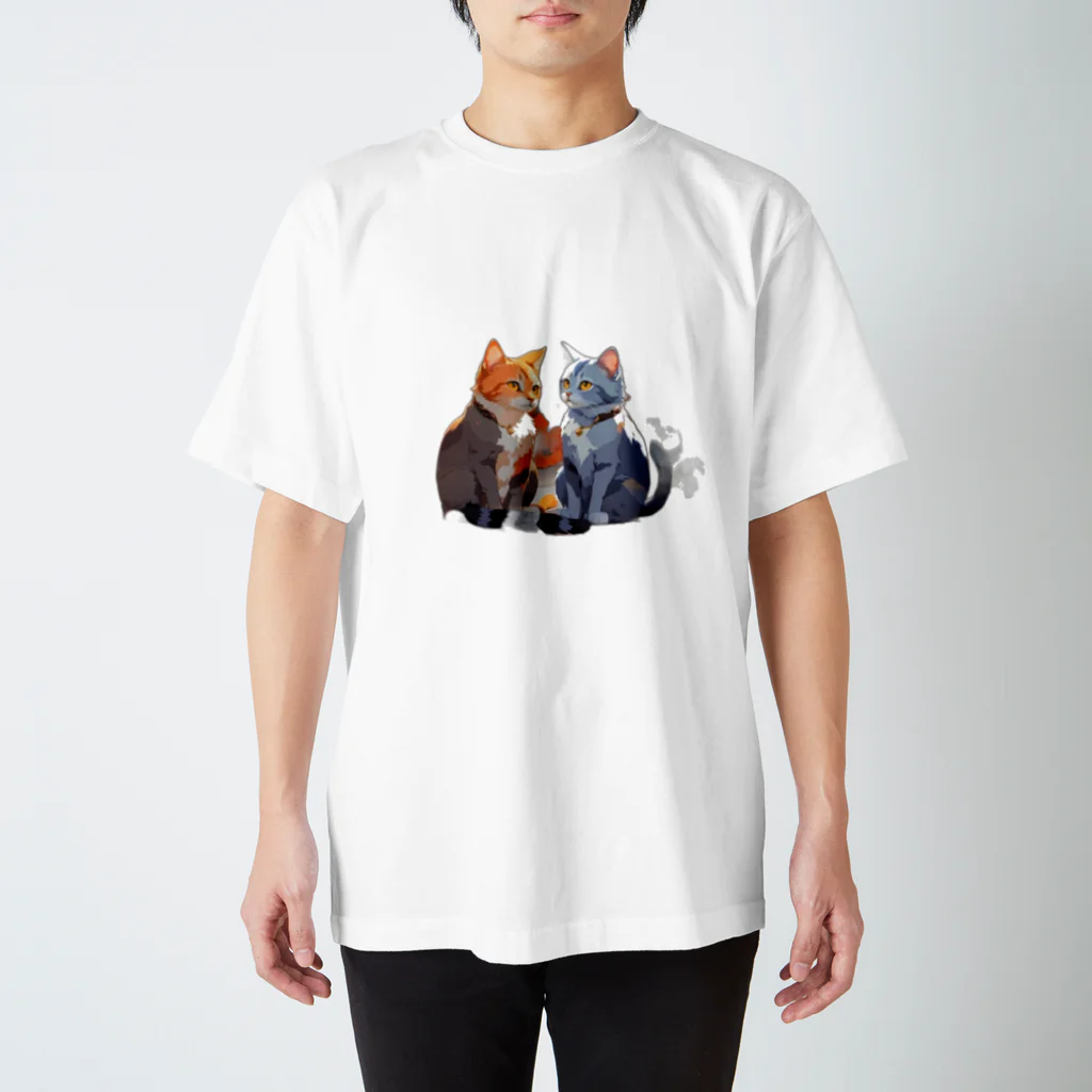Mysterious animal shopのカップル猫 スタンダードTシャツ