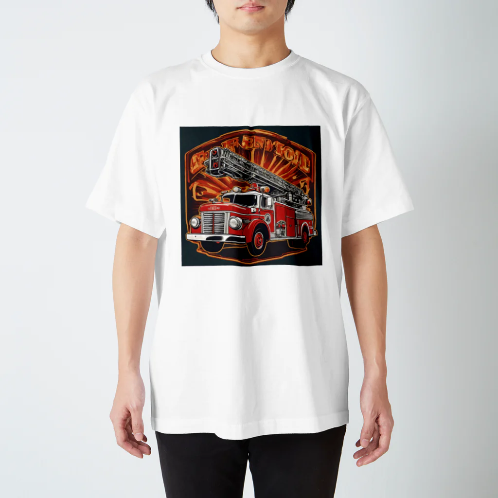 ビッグスマイルライフのレトロはしご車 スタンダードTシャツ