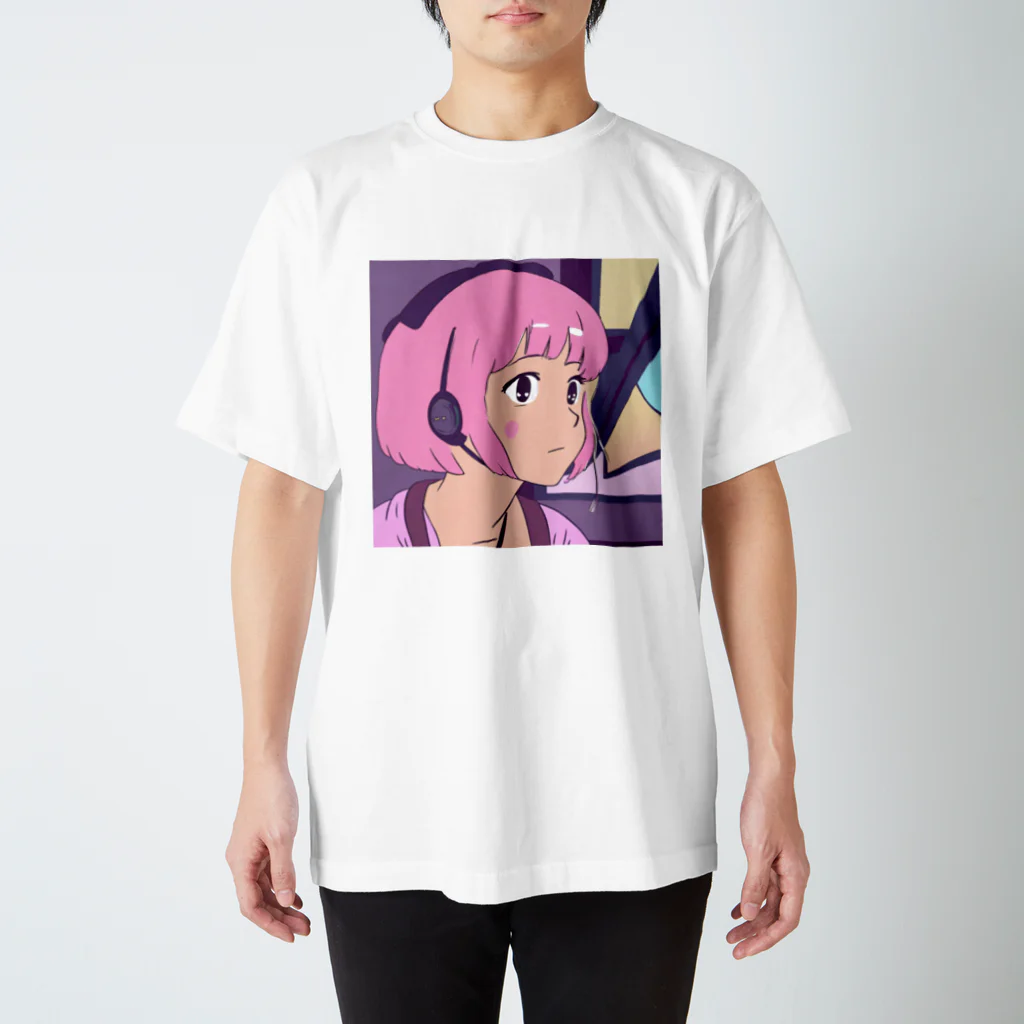 B_possibleのピンク髪の少女 スタンダードTシャツ