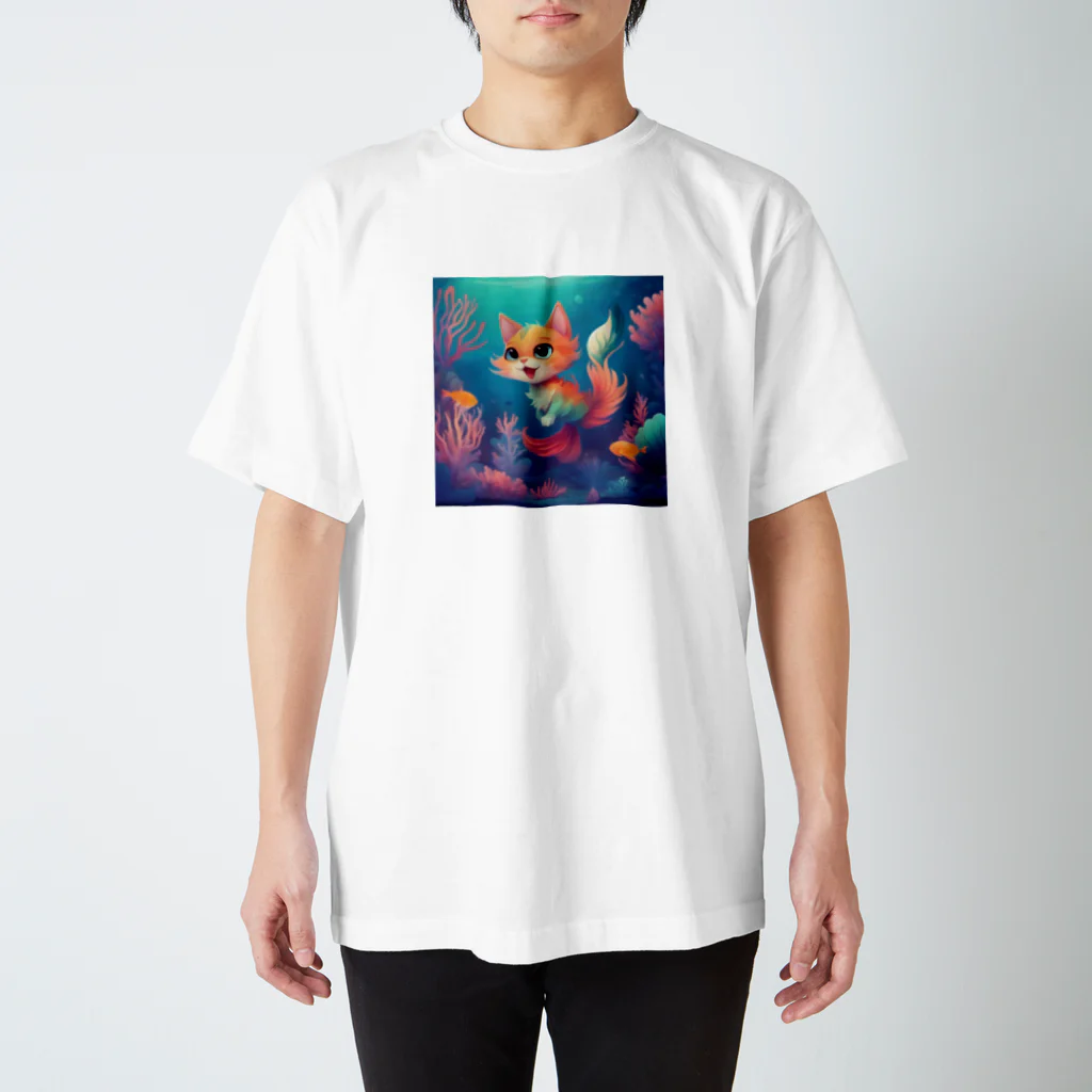 ノースのマーメイドキャット Regular Fit T-Shirt