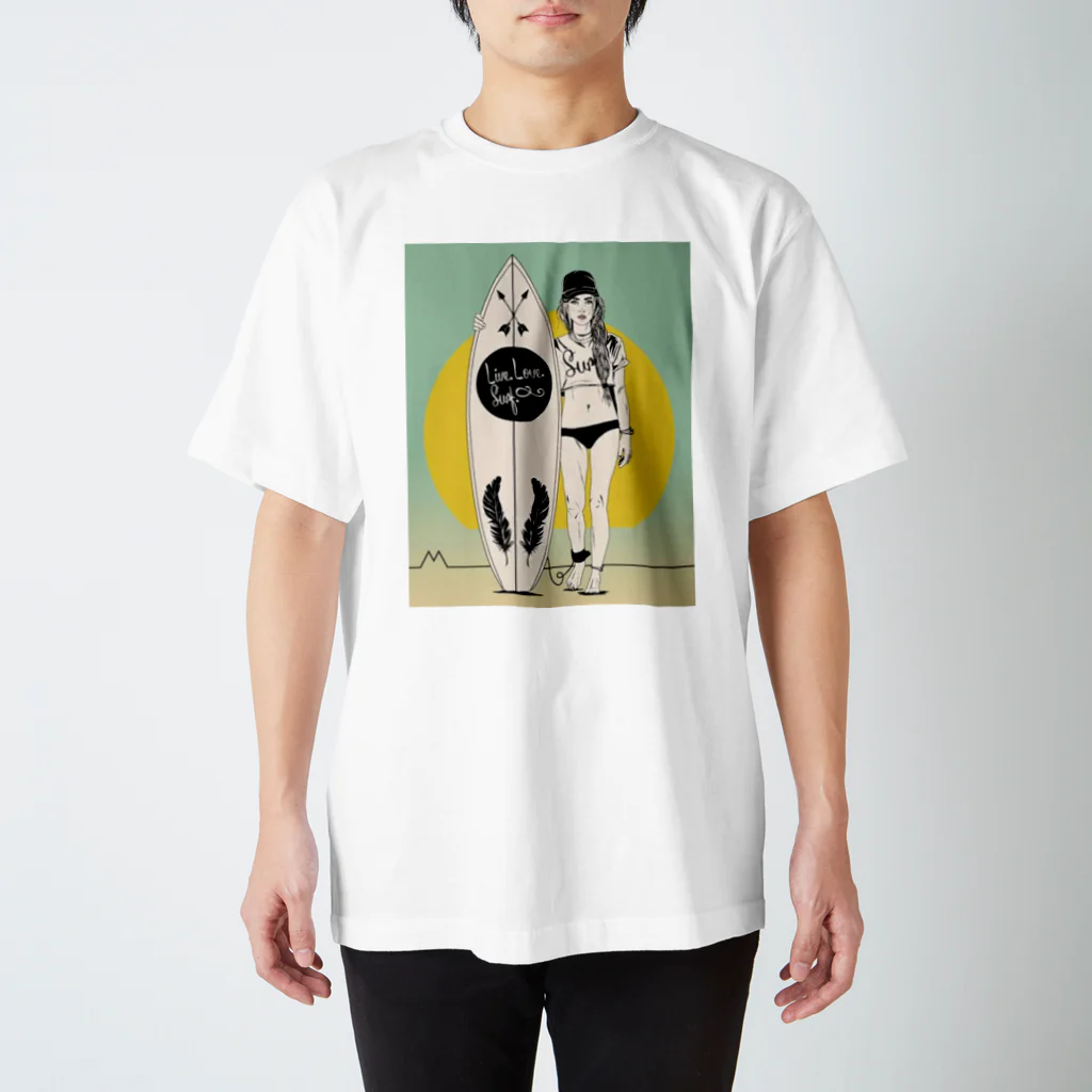 ファンタジスターのサーファーのさりちゃん スタンダードTシャツ