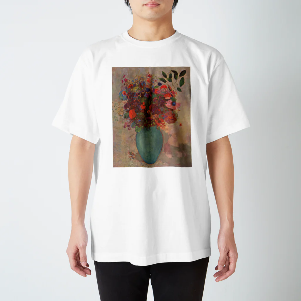 世界美術商店のトルコ石色の花瓶の花 /  The turquoise vase スタンダードTシャツ