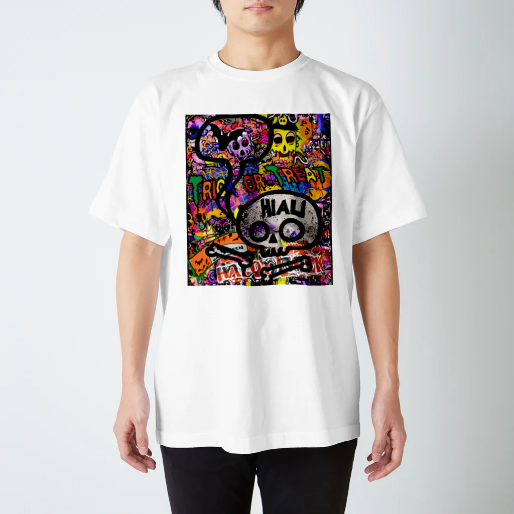 Ａ’ｚｗｏｒｋＳのHappy Halloween Trick or Treat graffiti Regular Fit T-Shirt