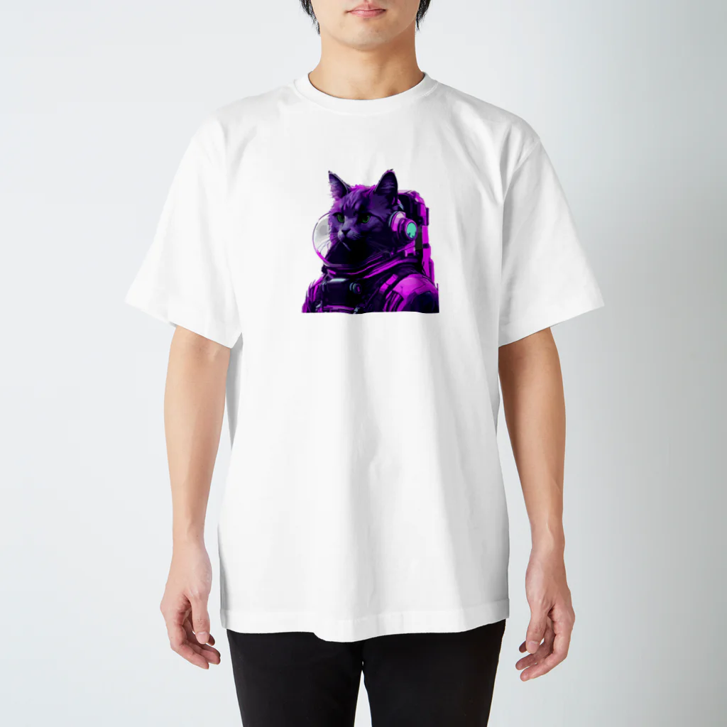 うさみねこの宇宙飛行士ねこ スタンダードTシャツ