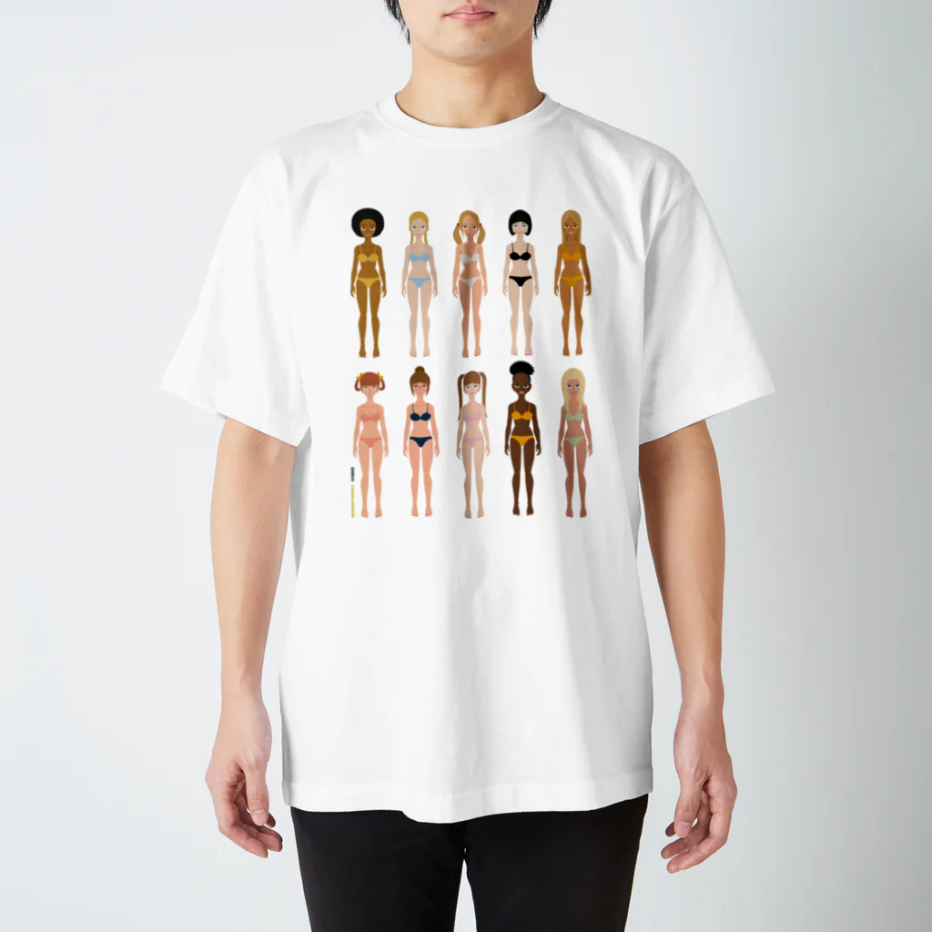 Quatre Illustrationのキャトル・ガール00 Regular Fit T-Shirt