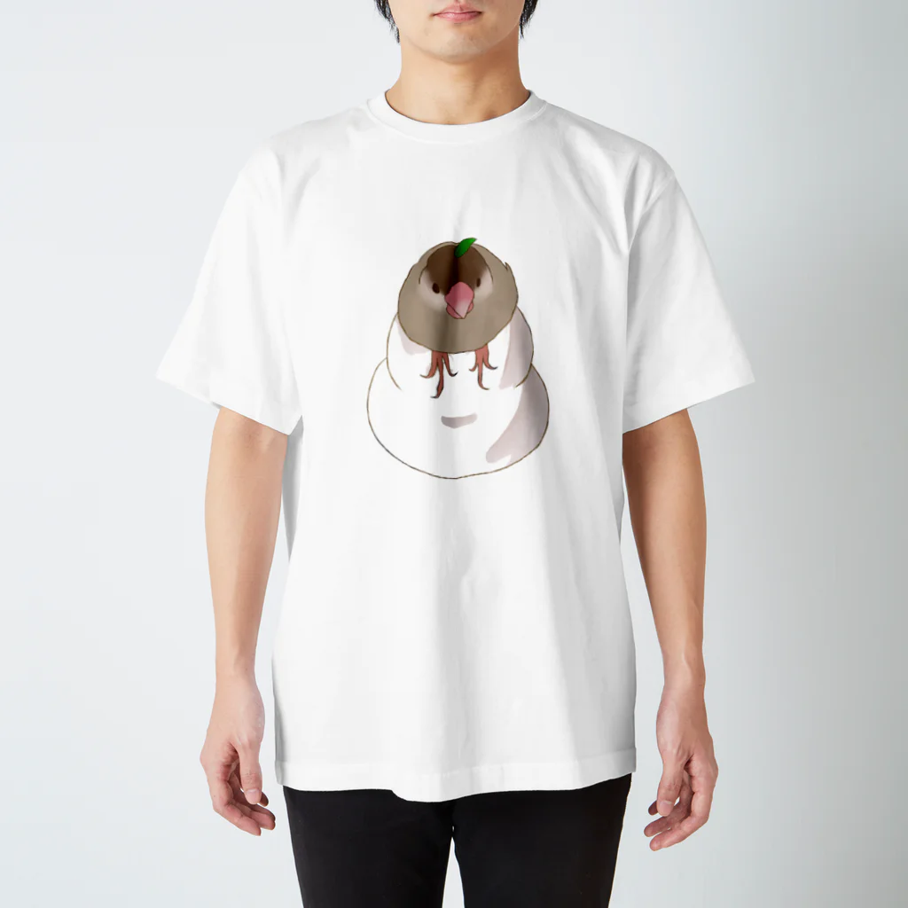 川崎文鳥連合の鏡餅っぽいシナモン文鳥。 スタンダードTシャツ