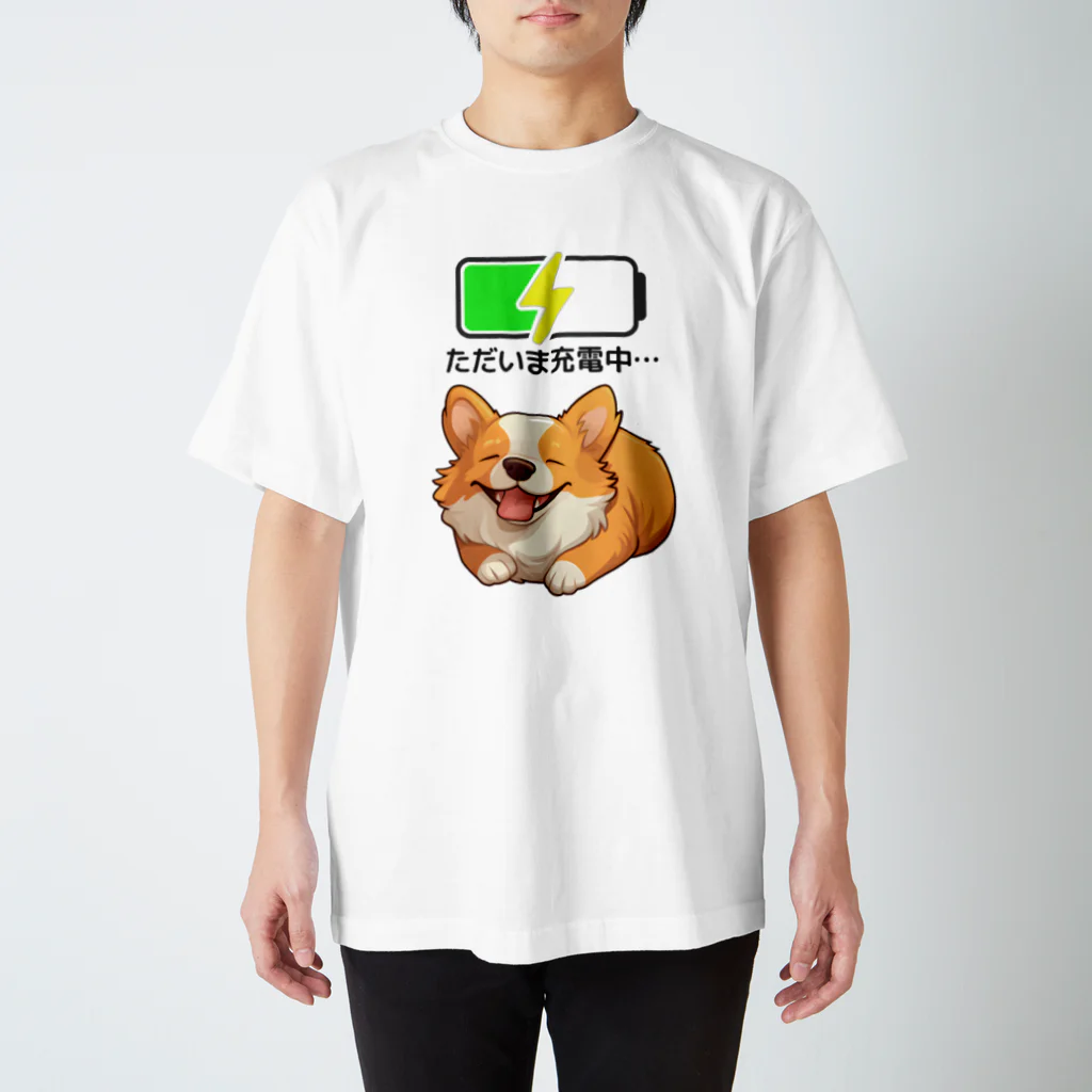 Design_Lab_Lycorisのエネルギーチャージ！コーギーは充電中 Regular Fit T-Shirt