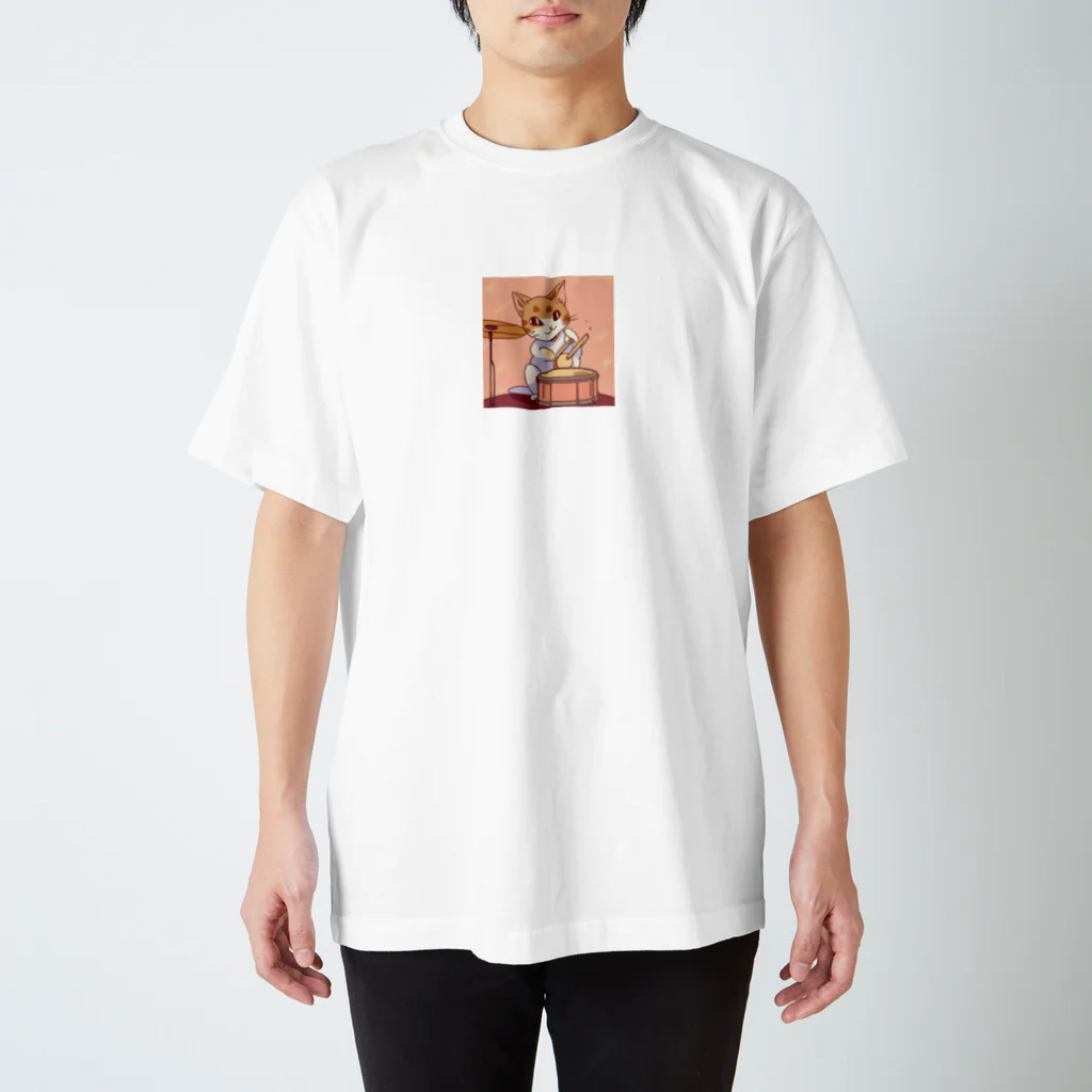 Yoshionekoのキャトドラムキュート Regular Fit T-Shirt