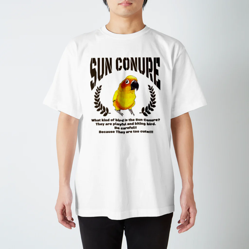 mariechan_koboの060 コガネメキシコインコ③ カレッジ風デザイン Regular Fit T-Shirt