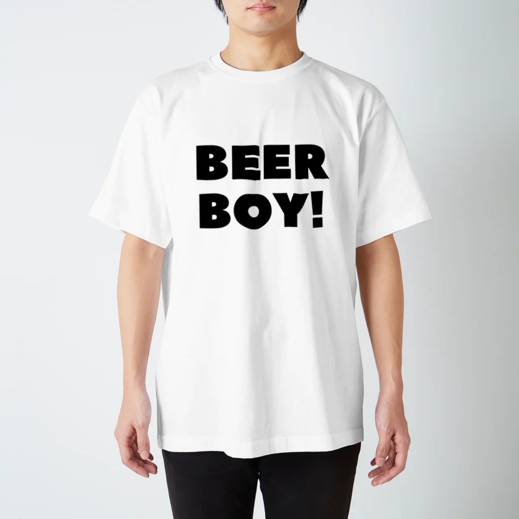 BEERのビールボーイ_黒字(透過) スタンダードTシャツ