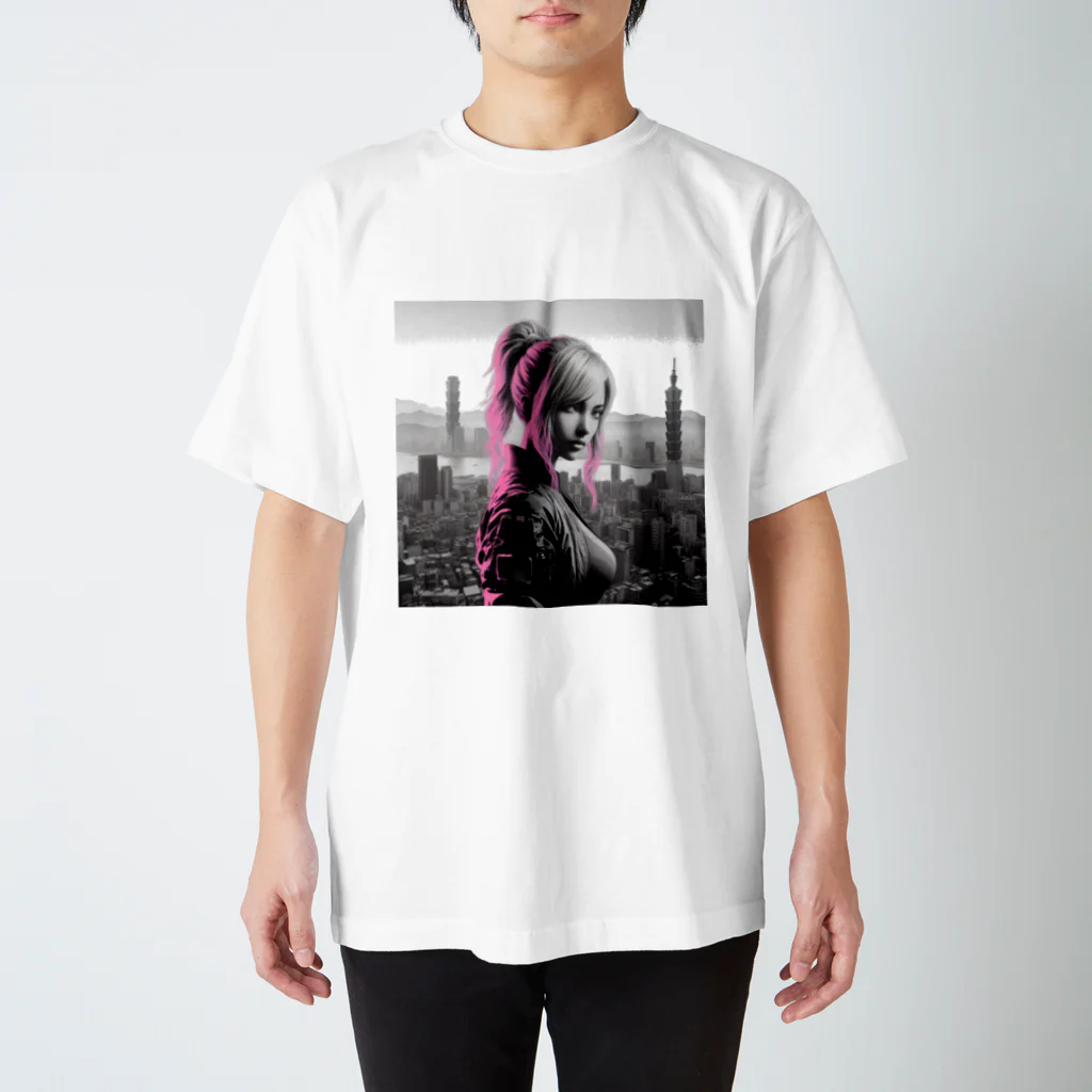 AIイラスト工房のCyberpunk_001　Taiwan girl スタンダードTシャツ