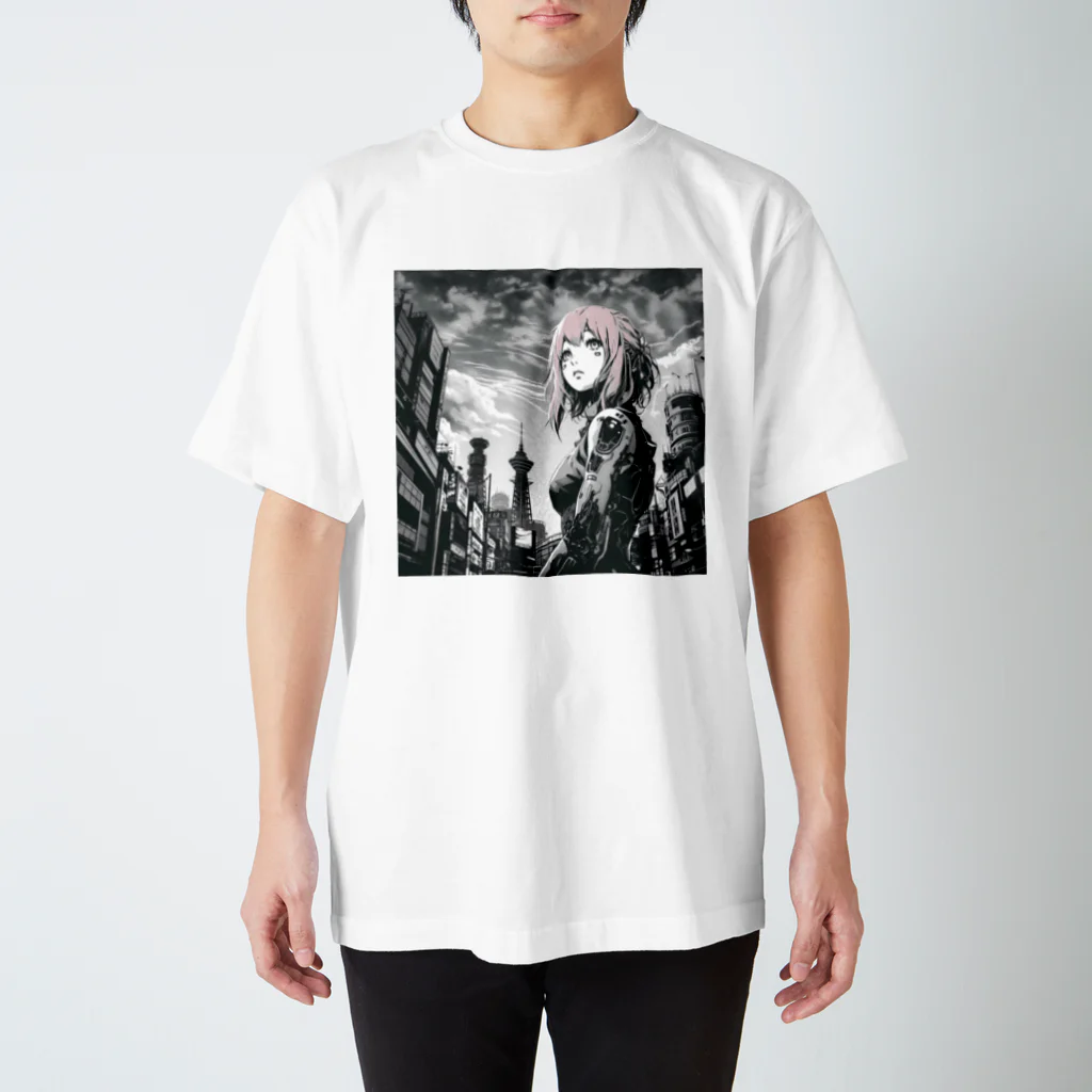 AIイラスト工房のCyberpunk_002 Osaka girl スタンダードTシャツ