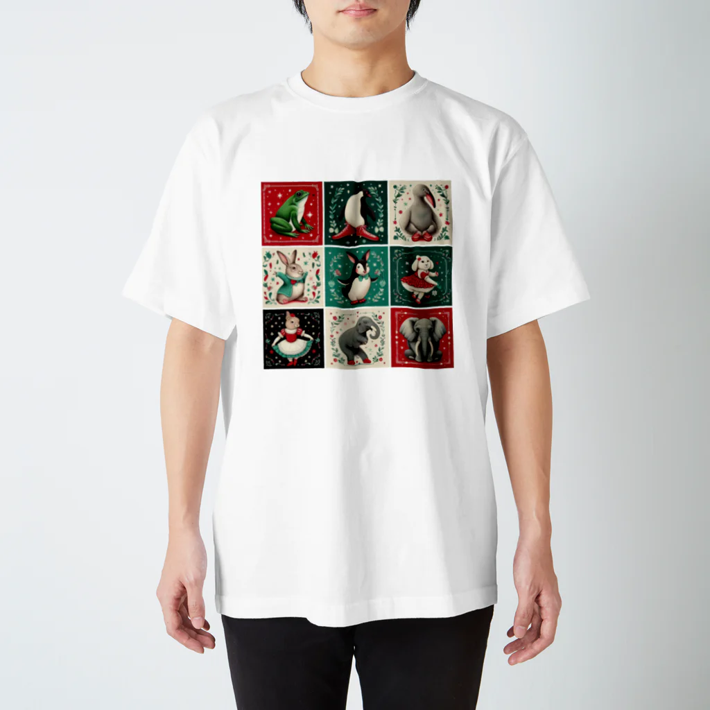 赤白 緑・アカシロ ミドリの【孤独を愛する9人】バレエ編 スタンダードTシャツ