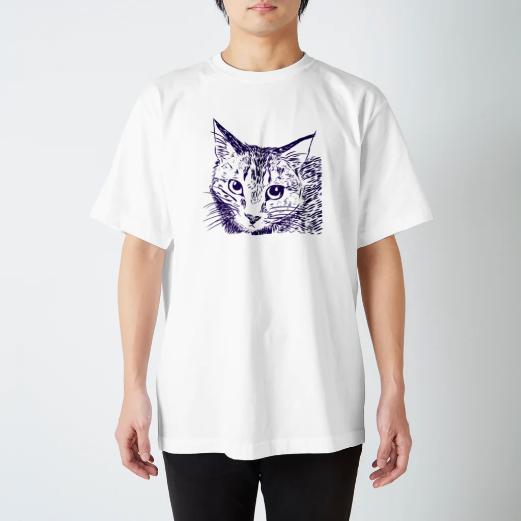 猫アレルギーの猫デザイナーのアオネコ スタンダードTシャツ