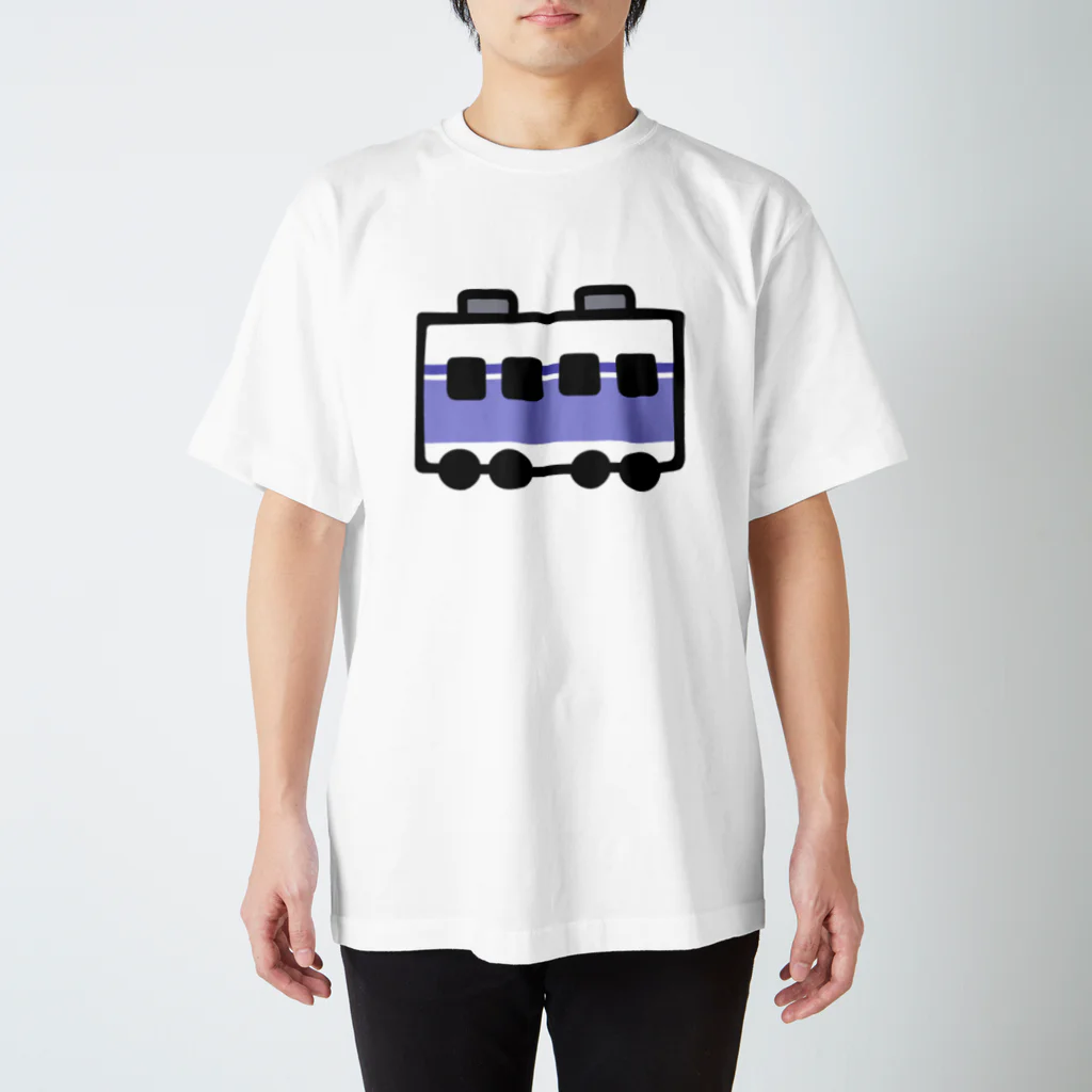 みずしまワークスの今の電車：しろ＆ふじむらさき Regular Fit T-Shirt
