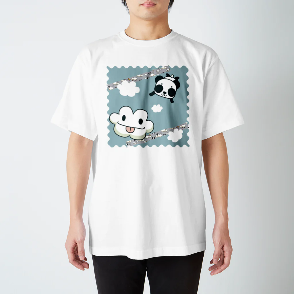 イラスト MONYAAT のズレぱんだちゃんとくもちゃん スタンダードTシャツ