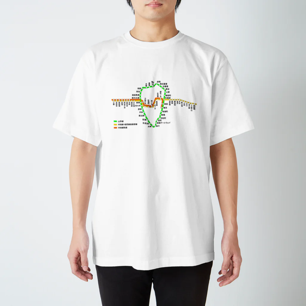 柏洋堂の山手線・中央線・総武線 路線図 Regular Fit T-Shirt