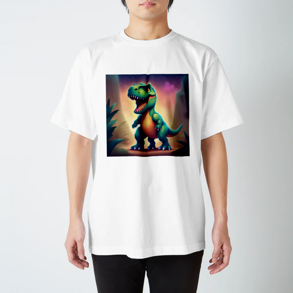 春乃遊羽アイディアイラストショップの可愛いティラノサウルス Regular Fit T-Shirt