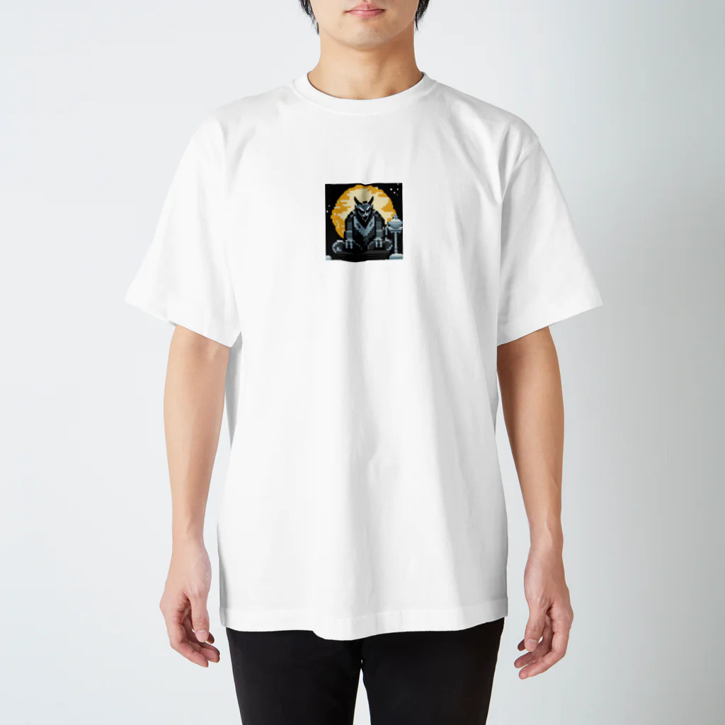 umakoiの満月を背景に祀られる狼男の像のドット絵 Regular Fit T-Shirt