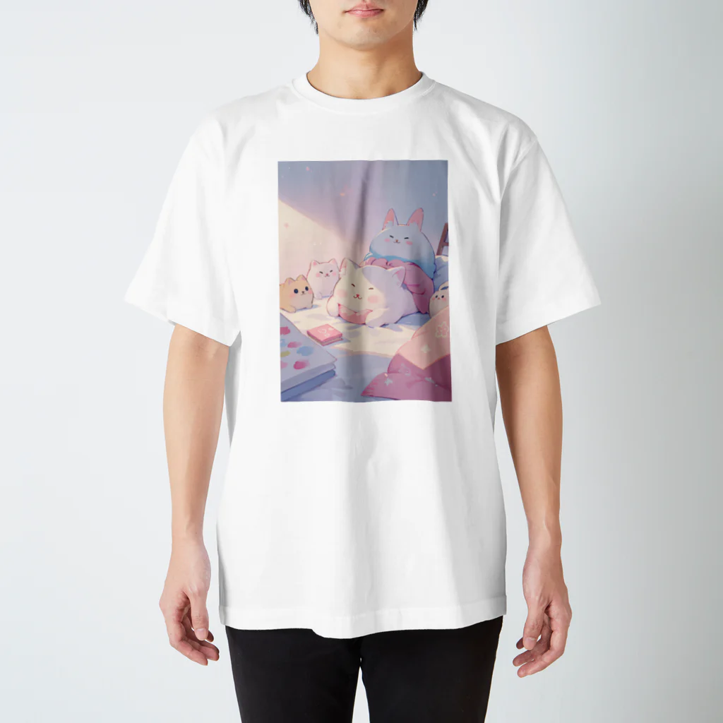 天乃鯱の睡眠ネコ スタンダードTシャツ