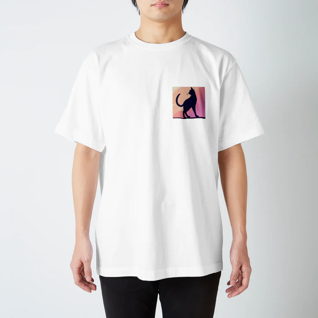 honariの黒猫POP2 スタンダードTシャツ