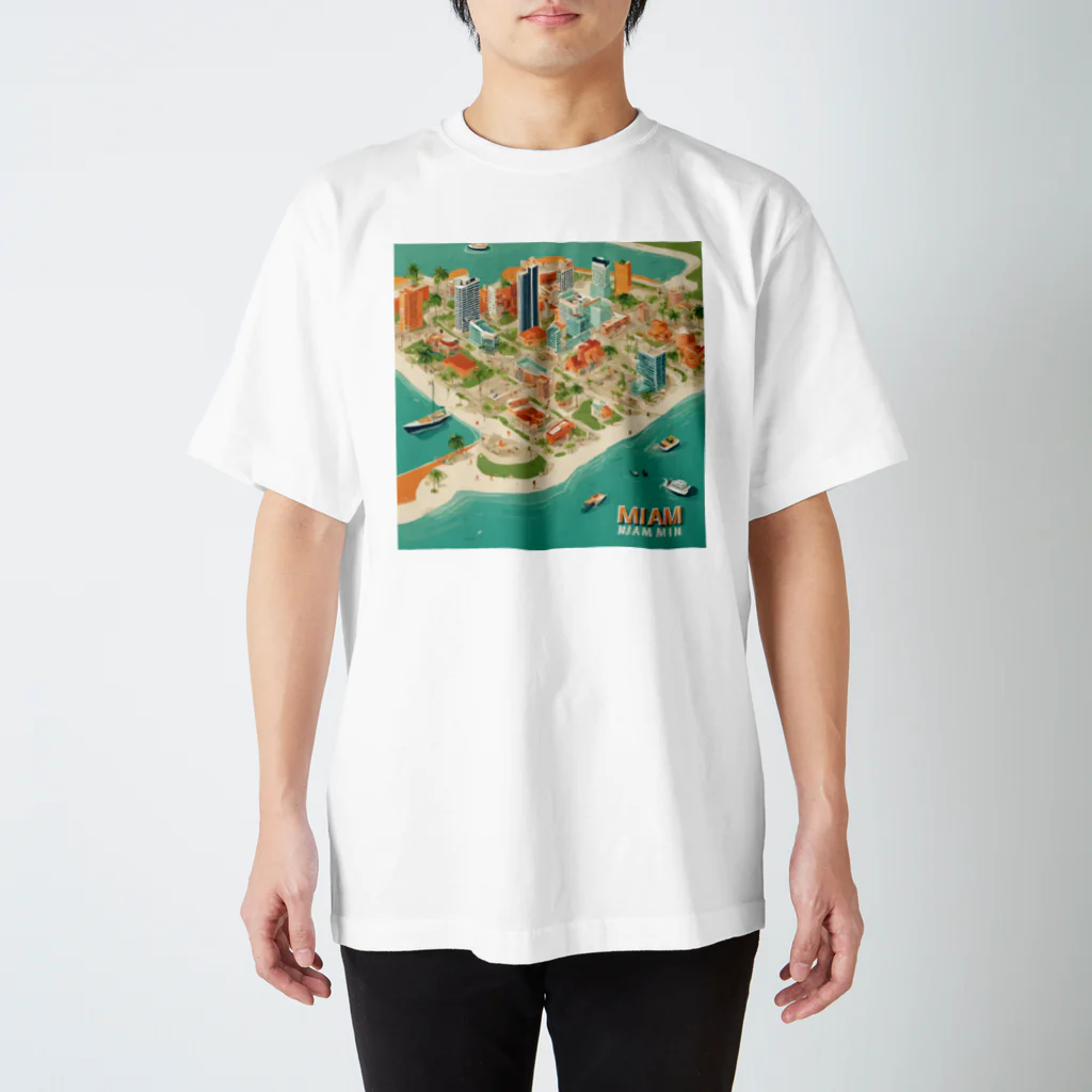 maeken work shopipのマイアミイラスト スタンダードTシャツ