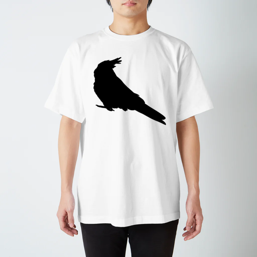 たいがのオカメインコのシルエット スタンダードTシャツ