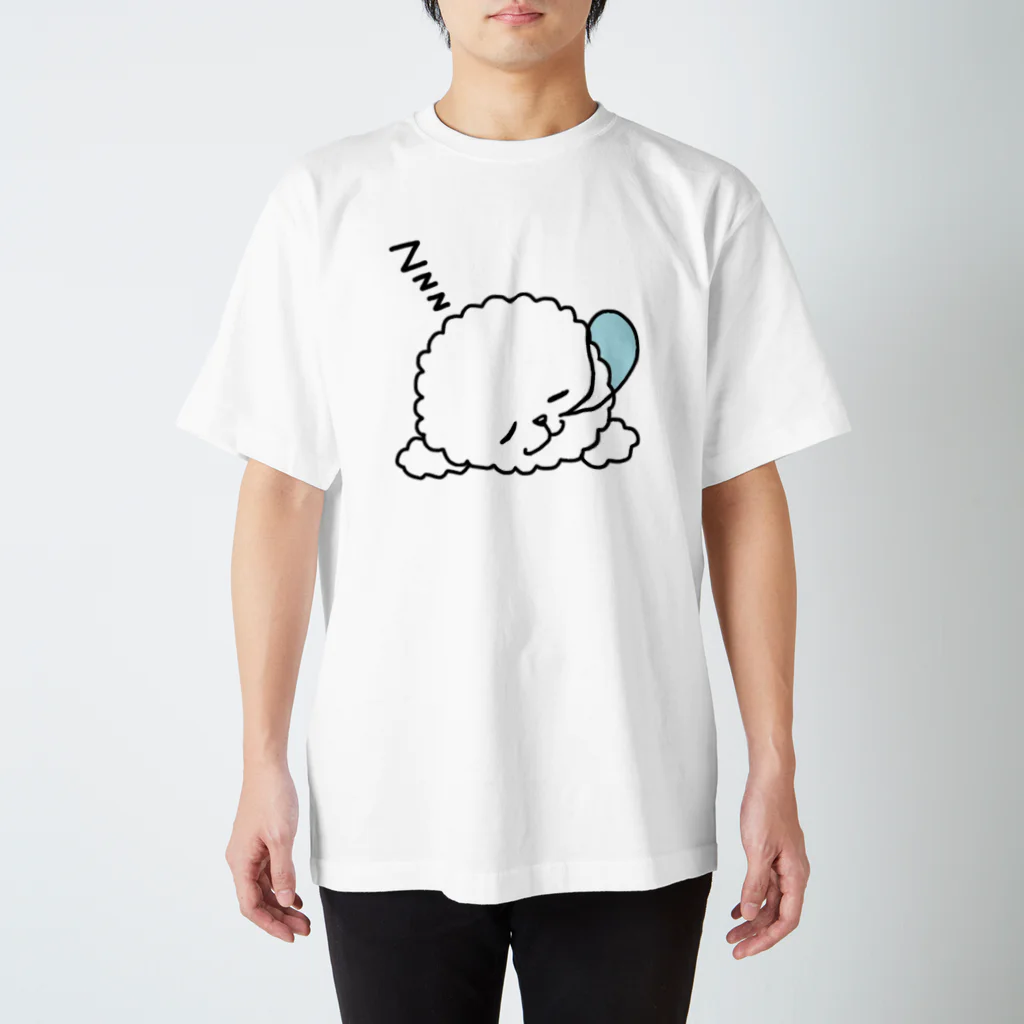 Cute mascot dogsのSleeping Bichon Frise Regular Fit T-Shirt