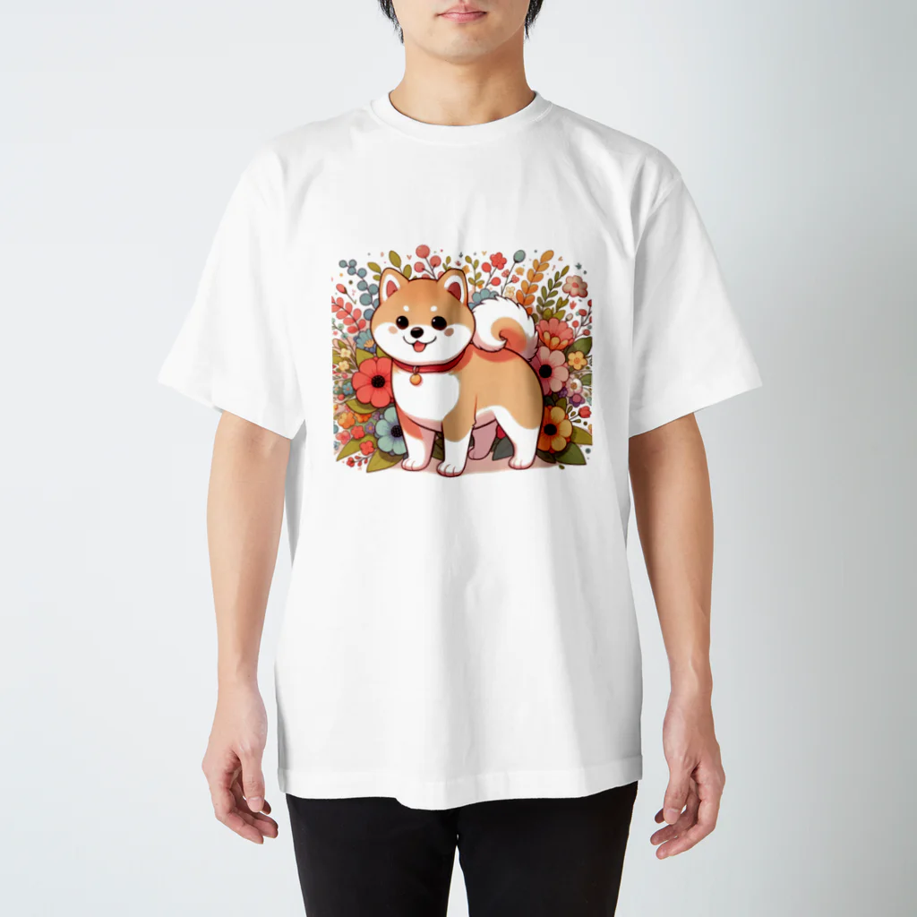 uyuyoshieの可愛い柴犬 スタンダードTシャツ