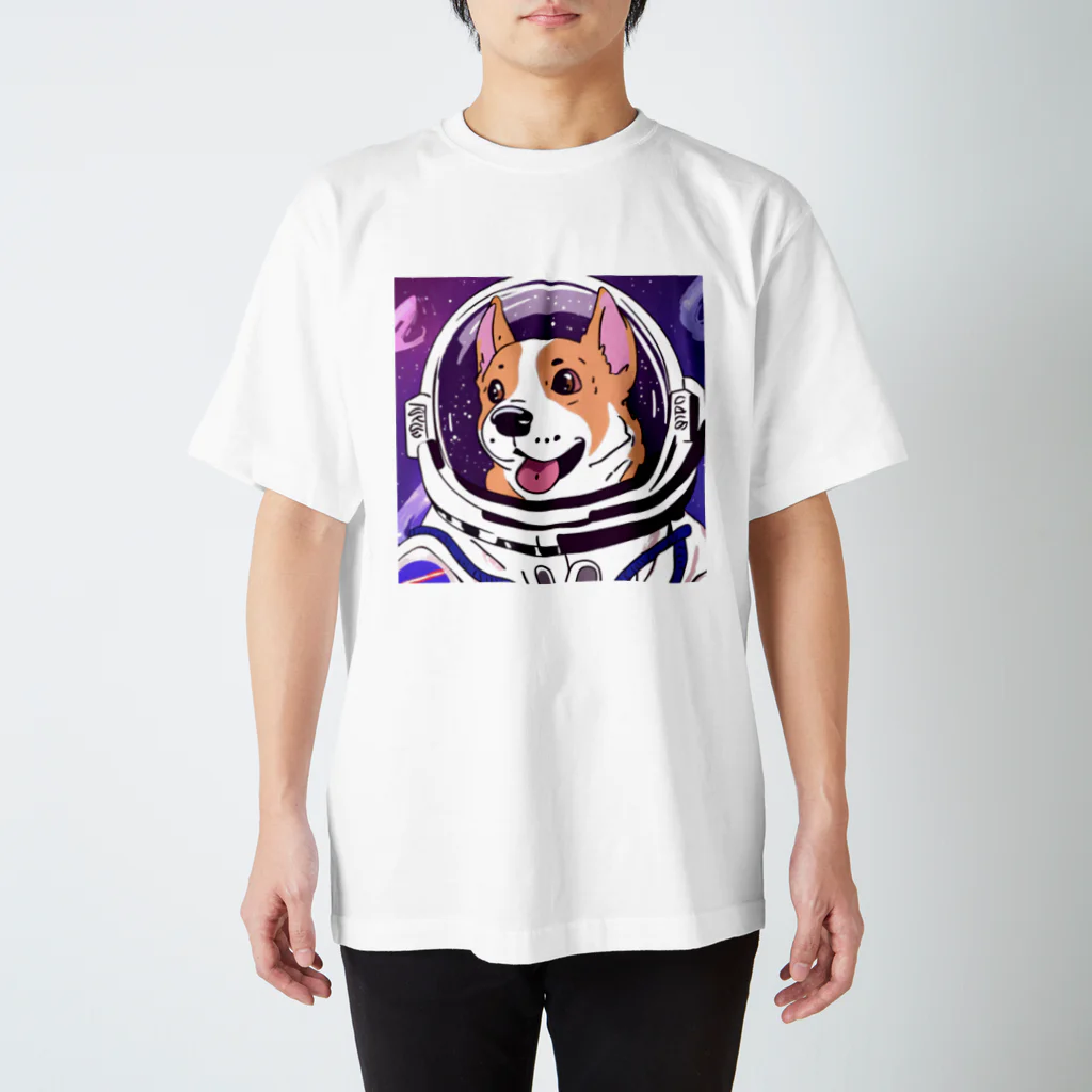 lowalowaの犬の宇宙飛行士イラスト Regular Fit T-Shirt