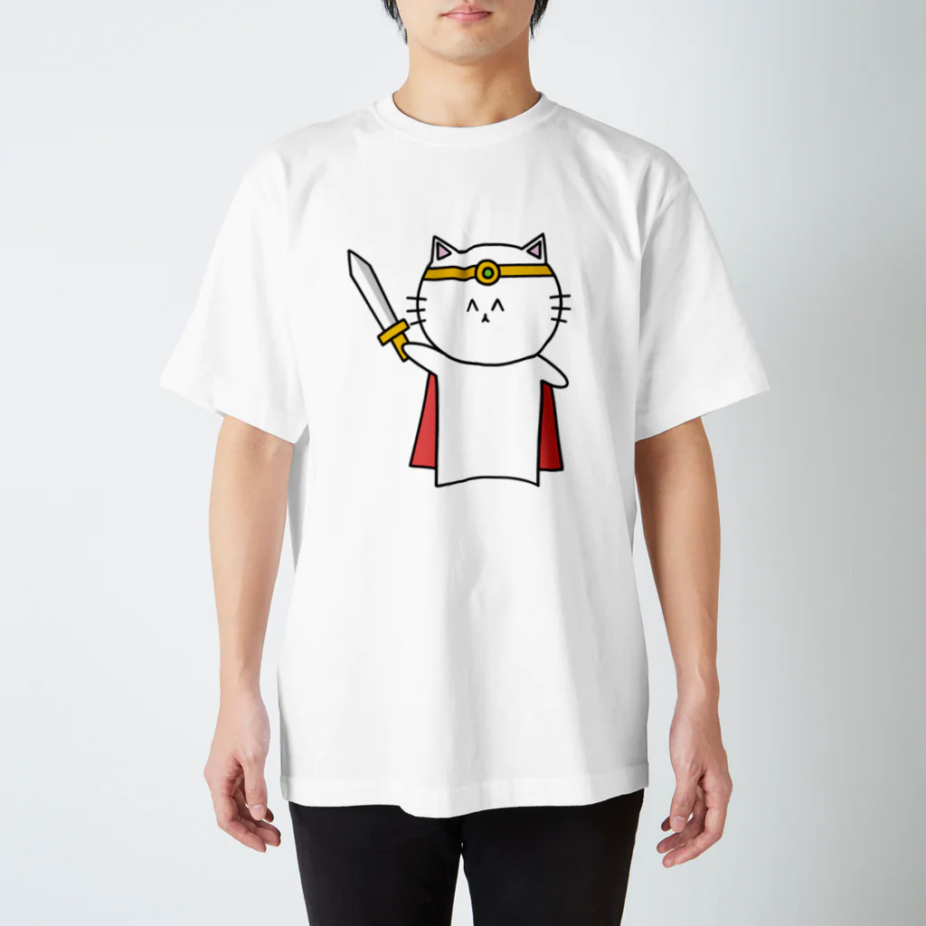 魚の4コマの勇者ねこTシャツ スタンダードTシャツ