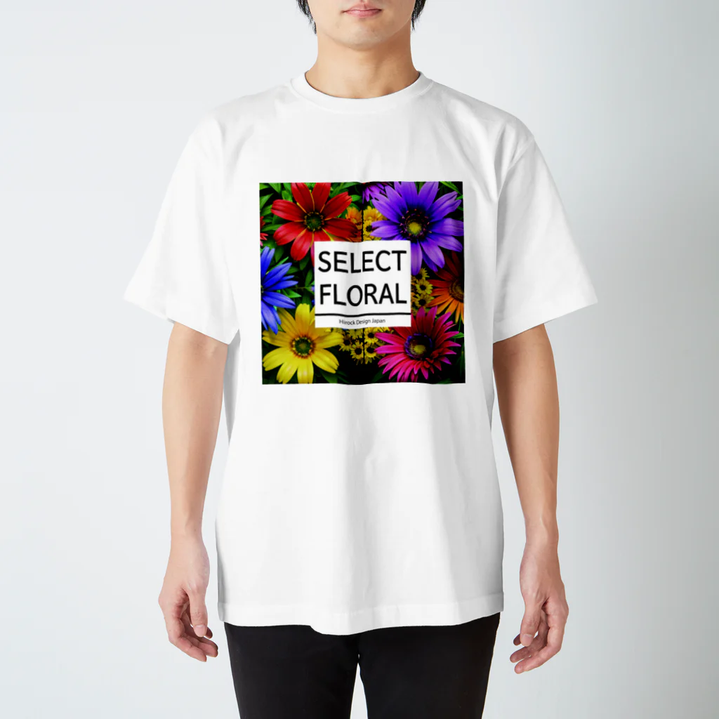 HirockDesignJapanの秋がテーマのコスモスなどの花柄デザイン スタンダードTシャツ