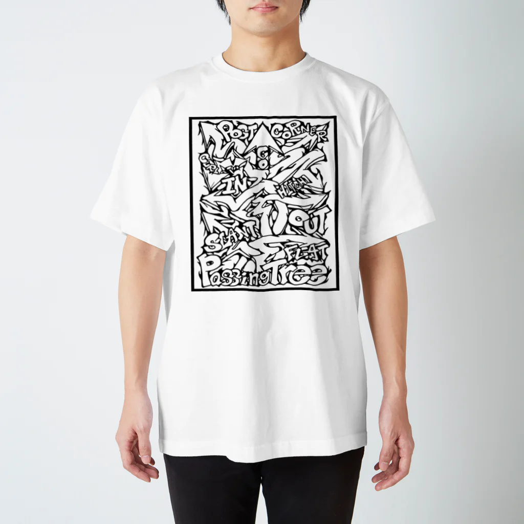 PB.DesignsのPassing Tree 透過・黒線 Regular Fit T-Shirt