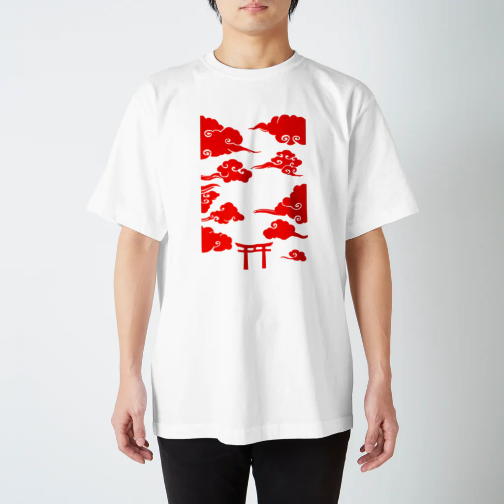 unea01の雲と鳥居（朱色） スタンダードTシャツ