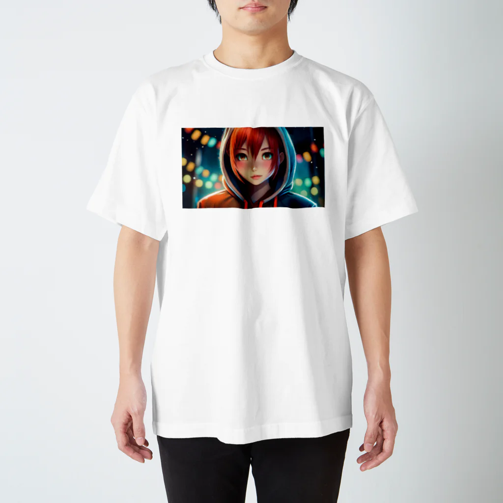 RONBOのパーカーを着た赤毛の女の子 スタンダードTシャツ