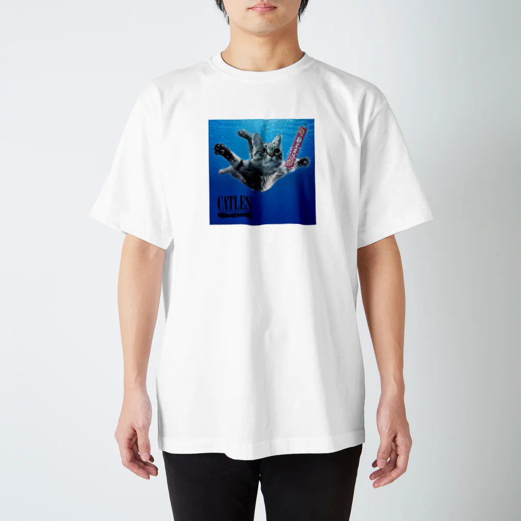 CATLESのCATLES HUNGRY MIND 水中の腹ペコ猫大冒険  Regular Fit T-Shirt