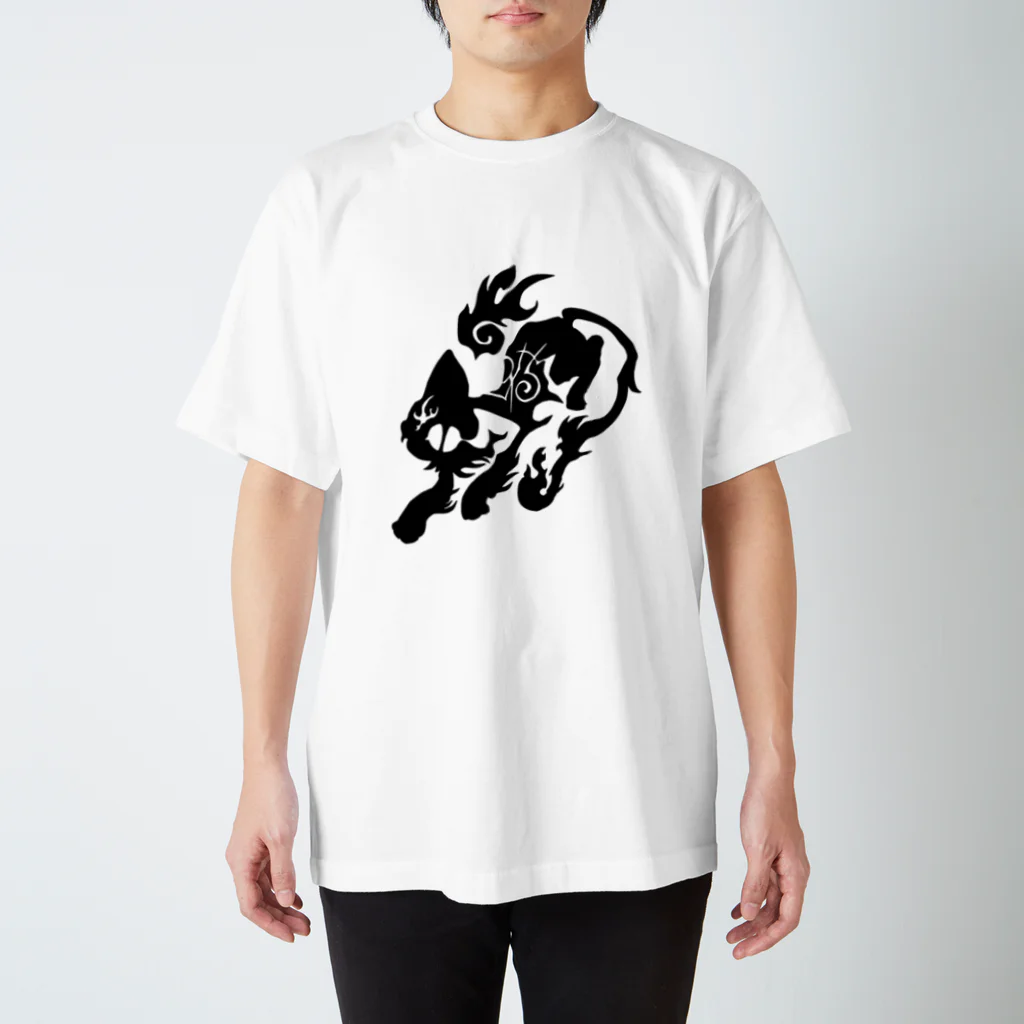 黒猫の鍵尻尾のBanG Cat スタンダードTシャツ