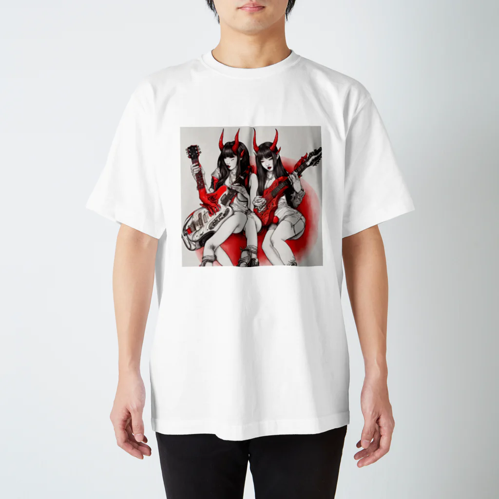 HELLOの赤デビル女ダ・ゾーン Regular Fit T-Shirt