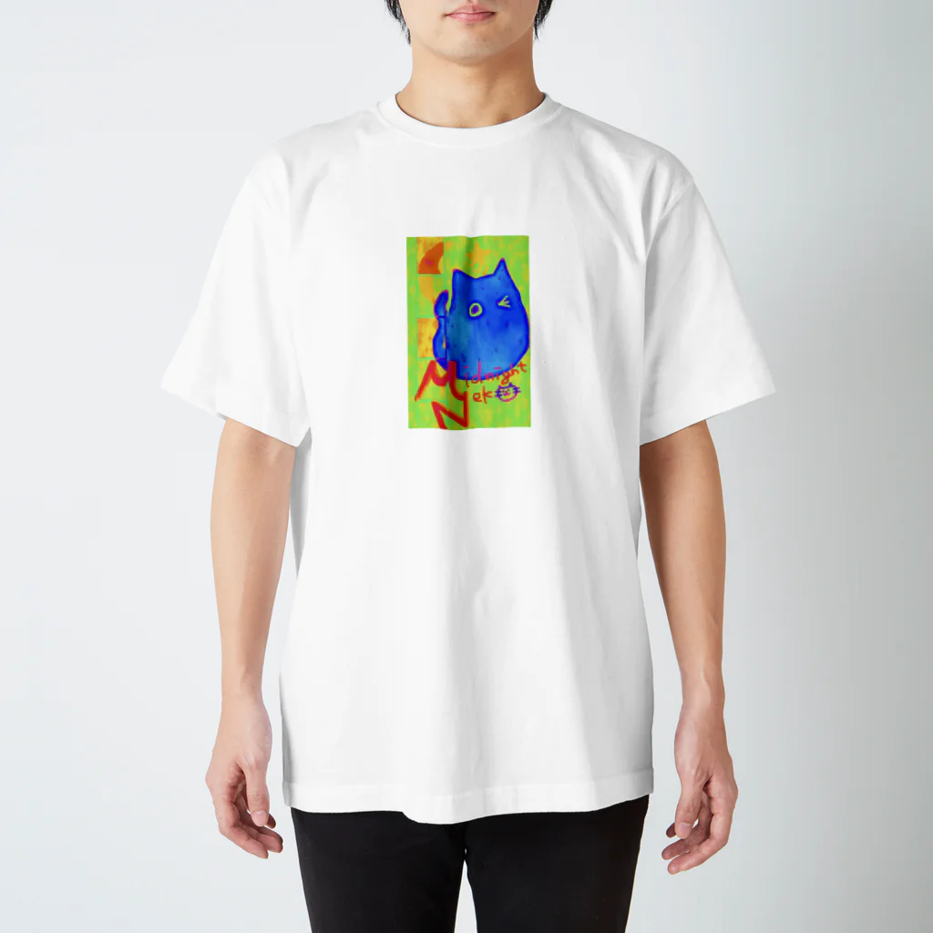 a529cのサイケミッドナイトネコ スタンダードTシャツ