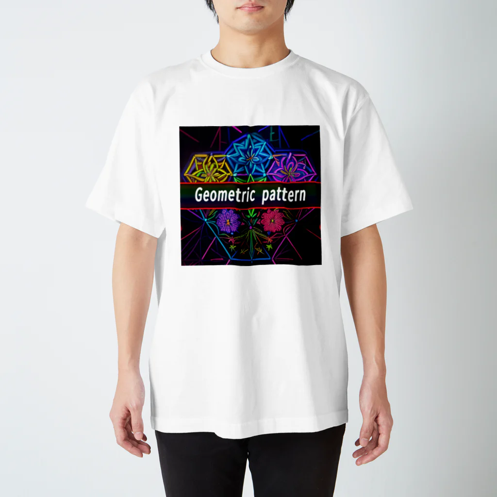 HirockDesignJapanの花の幾何学模様　Geometic pattern flower スタンダードTシャツ