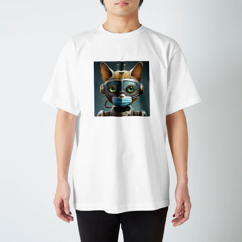 suyaのMask Robot Cat -マスクロボット猫- Regular Fit T-Shirt