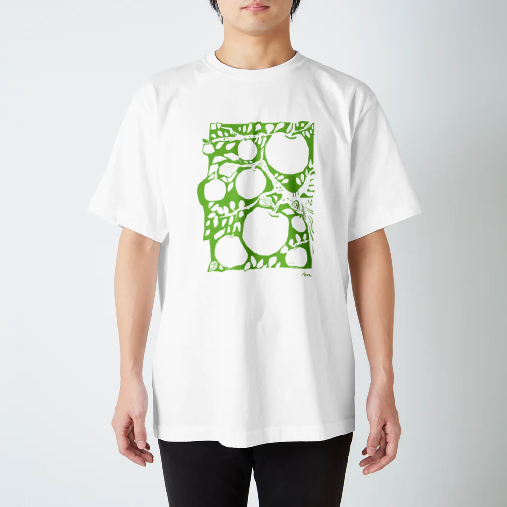 深夜の山奥のりんごの季節（葉色） スタンダードTシャツ