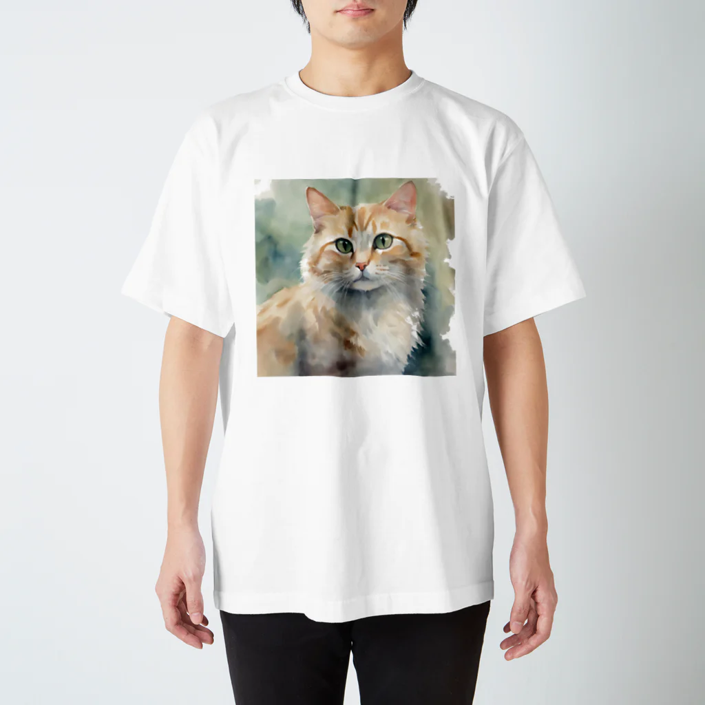 癒しの場｜Healing Placeの癒しの水彩画子猫　Healing Watercolor Painting: Kitten スタンダードTシャツ